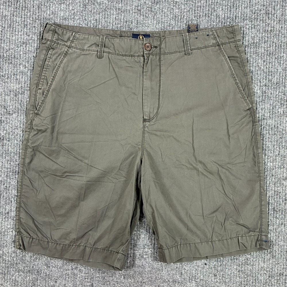 Saltaire Mens Shorts Size 38 Olive Green Cotton Chino Casual Flat Front Mid Rise